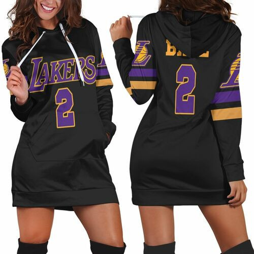 02 Lonzo Ball Lakers Jersey Inspired Style Hoodie Dress Sweater Dress Sweatshirt Dress