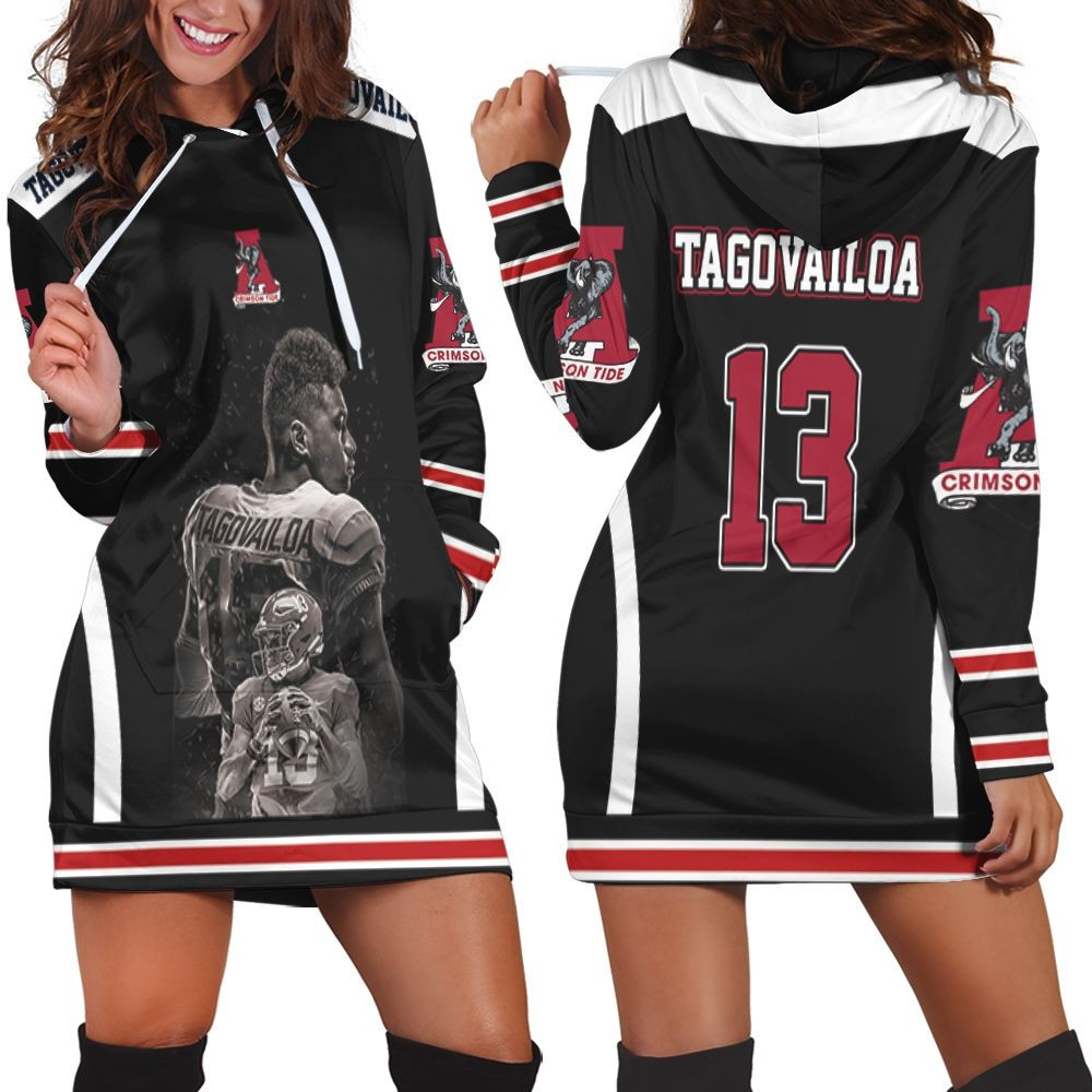 13 Alabama Crimson Tide Tua Tagovailoa Hoodie Dress Sweater Dress Sweatshirt Dress