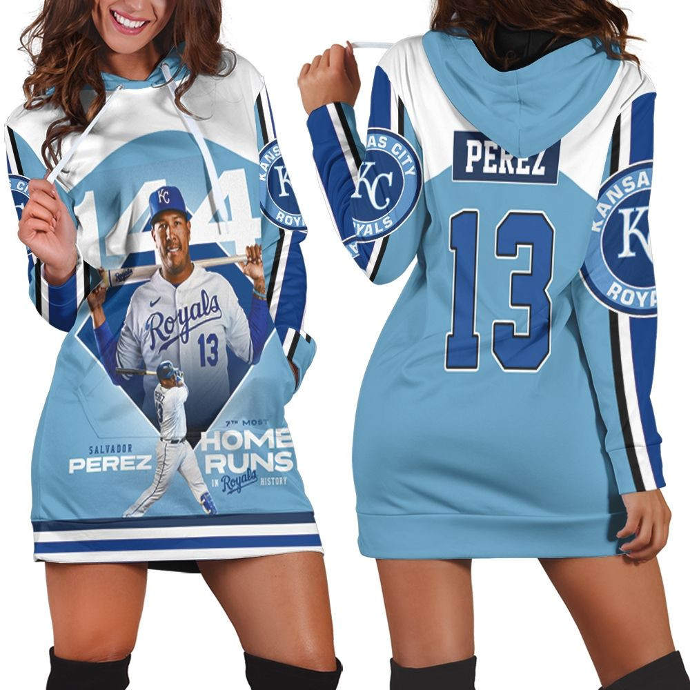 13 Perez Kansas City Royals City Hoodie Dress Sweater Dress Sweatshirt Dress