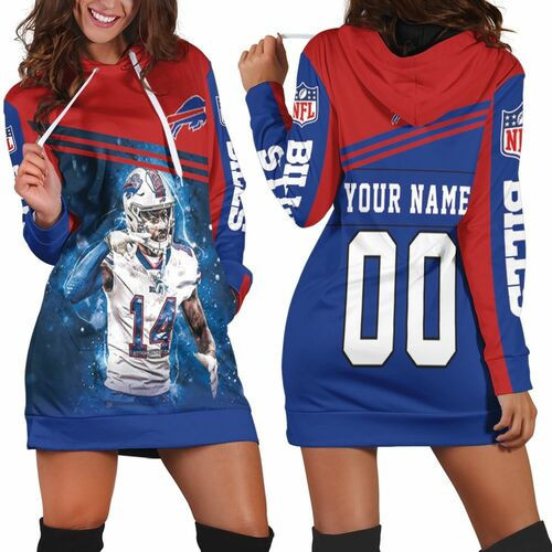 14 Stefon Diggs 14 Buffalo Bills Great Player 2020 Nfl Personalized 1 Hoodie Dress Sweater Dress Sweatshirt Dress