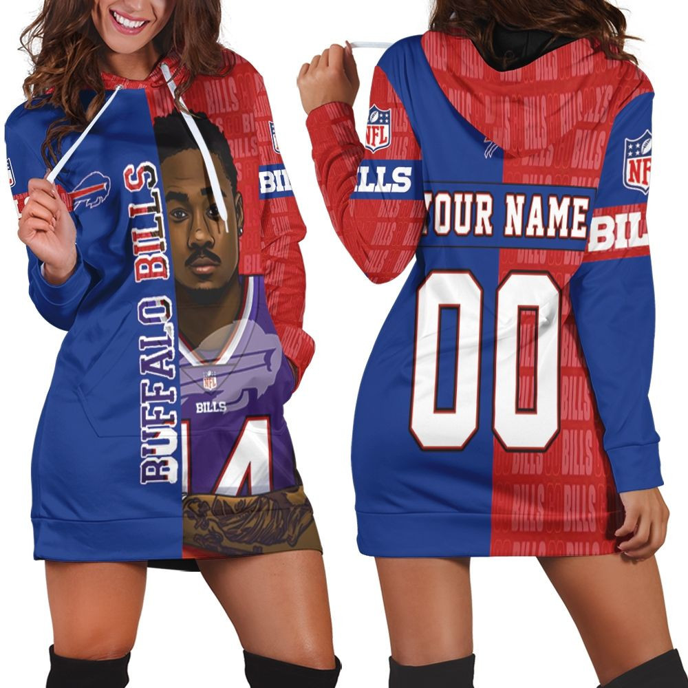 14 Stefon Diggs 14 Buffalo Bills Great Player 2020 Nfl Personalized Hoodie Dress Sweater Dress Sweatshirt Dress