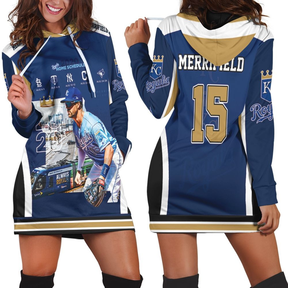 15 Whit Merrifield Kansas City Royals 2021 Hoodie Dress Sweater Dress Sweatshirt Dress