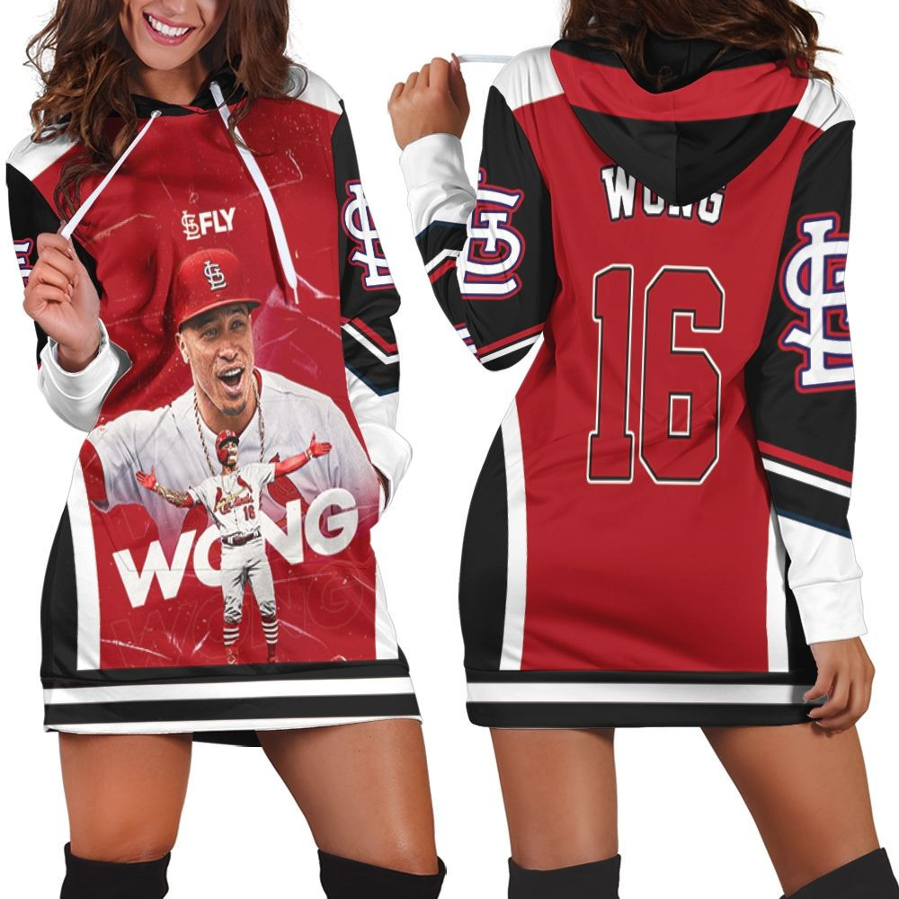 16 Kolten Wong St Louis Cardinals Hoodie Dress Sweater Dress Sweatshirt Dress