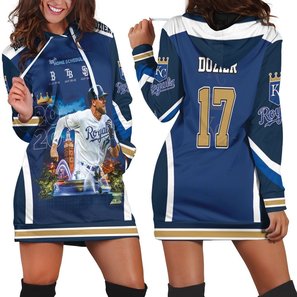17 Hunter Dozier Kansas City Royals 2021 Hoodie Dress Sweater Dress Sweatshirt Dress