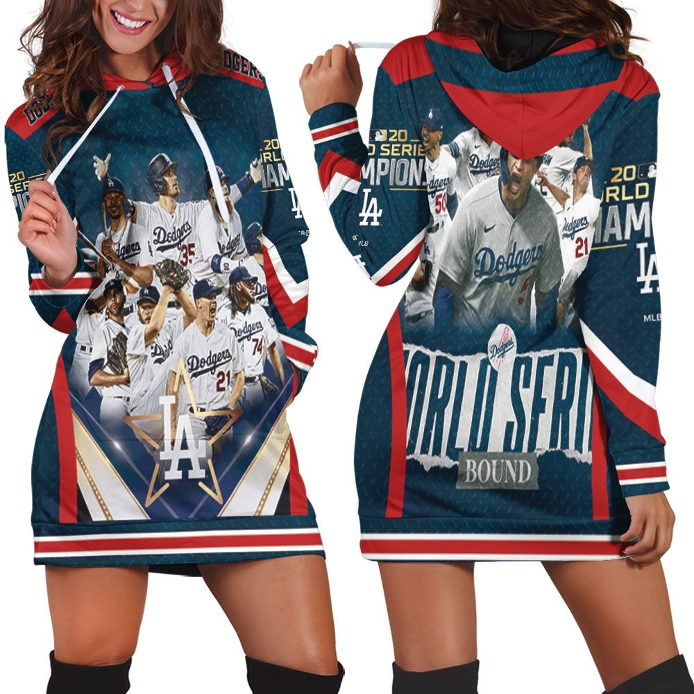 2020 Los Angeles Dodgers Yearbook Hoodie Dress Sweater Dress Sweatshirt Dress