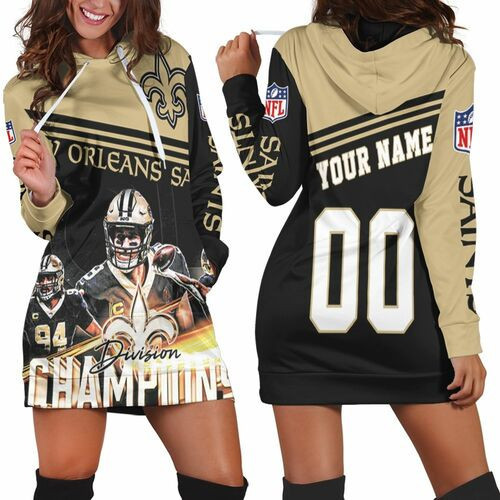 2020 Nfl Season New Orleans Saints Great Players Nfc South Champions Personalized Hoodie Dress Sweater Dress Sweatshirt Dress
