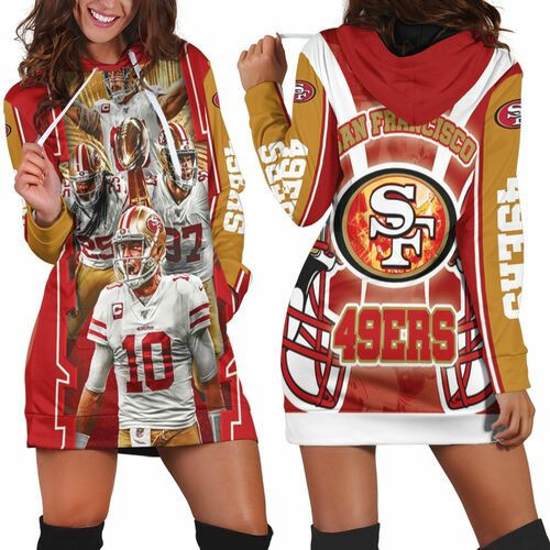 2021 Super Bowl San Francisco 49ers Nfc Division Champions Hoodie Dress Sweater Dress Sweatshirt Dress