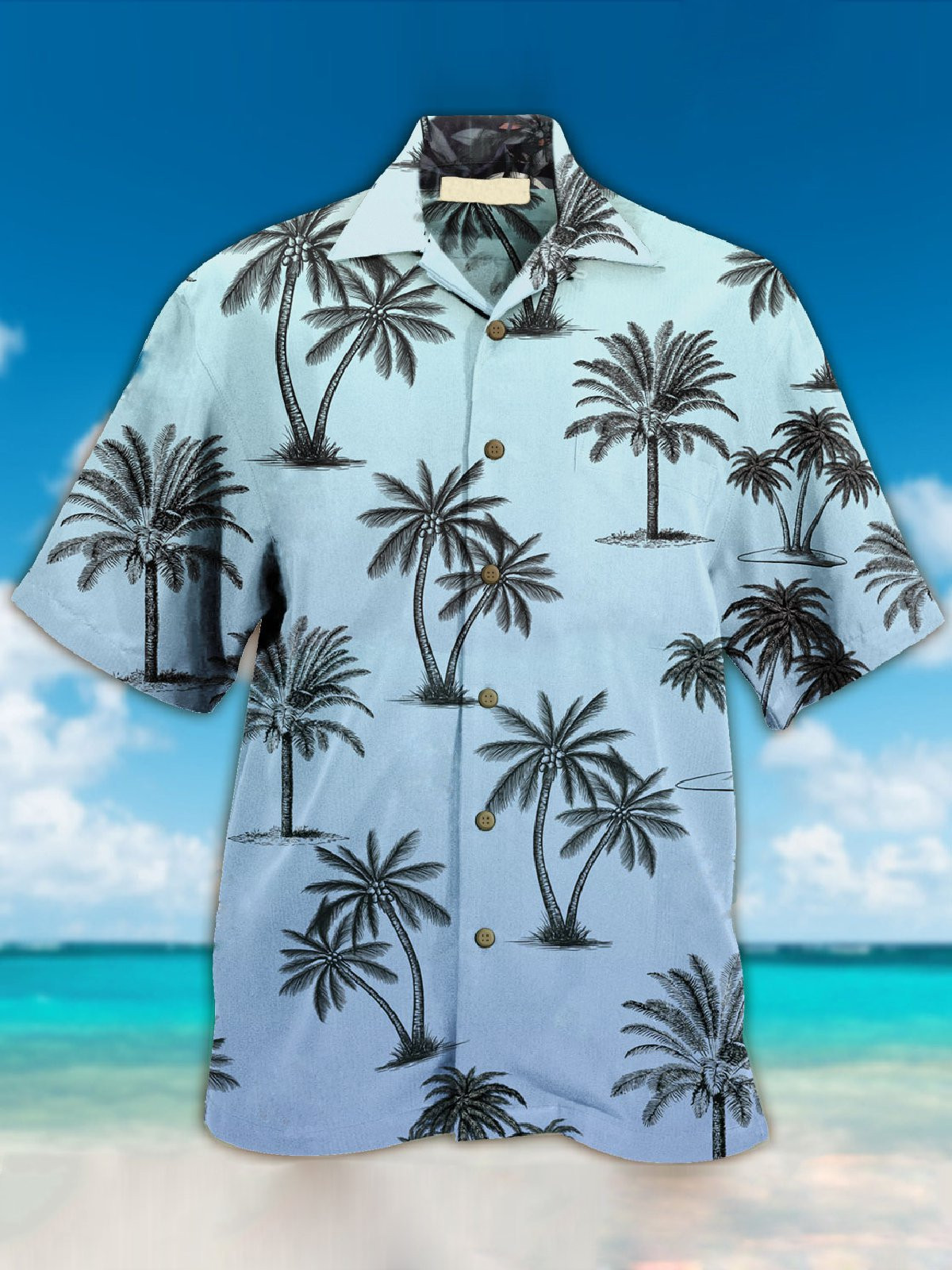 2022 Mens Summer Palm Wave Hawaiian Shirt