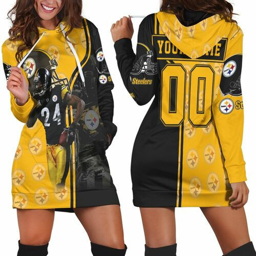 24 Justin Gilbert 24 Player Pittsburgh Steelers 2020 Nfl Season Personalized Hoodie Dress Sweater Dress Sweatshirt Dress