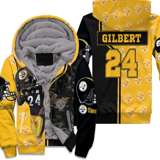24 Justin Gilbert 24 Player Pittsburgh Steelers Jersey 2020 Nfl Season Jersey Fleece Hoodie