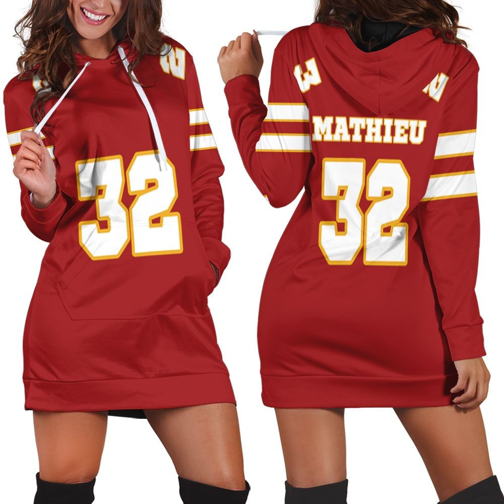 32 Tyrann Mathieu Kannas City Jersey Inspired Style Hoodie Dress Sweater Dress Sweatshirt Dress