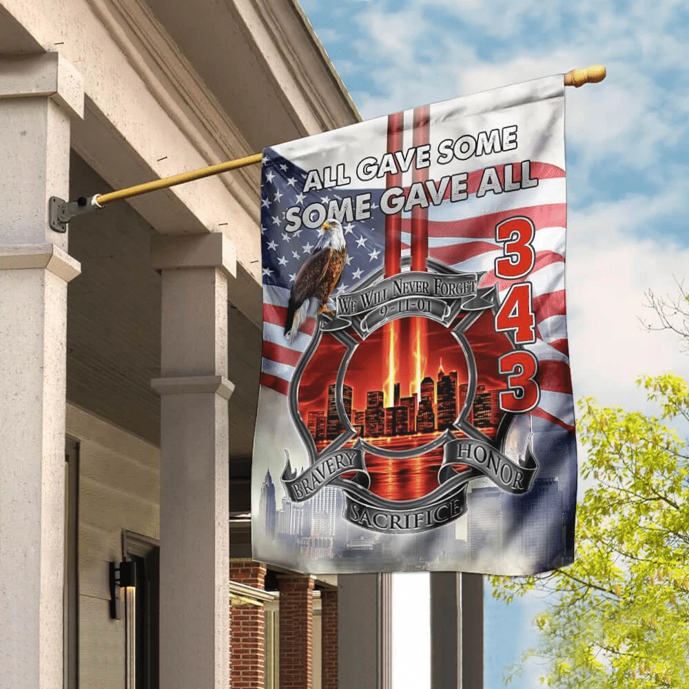 343 Firefighter Never Forget 911 Flag Patriot Day Garden Flag House Flag