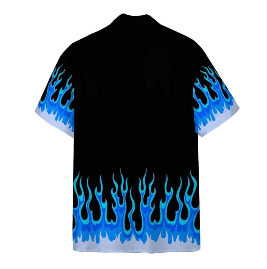 3D AOP Blue Hot Rod Flames Custom Short Sleeve Shirt Summer Aloha Shirt