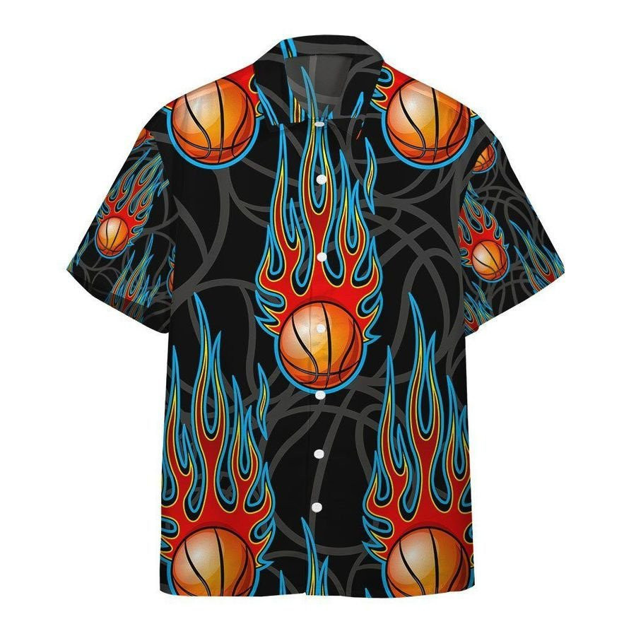 3D AOP Hot Rod Basketball Ball Custom Hawaiian Shirt Summer Aloha Shirt, Short Sleeve Hawaiian Shirt