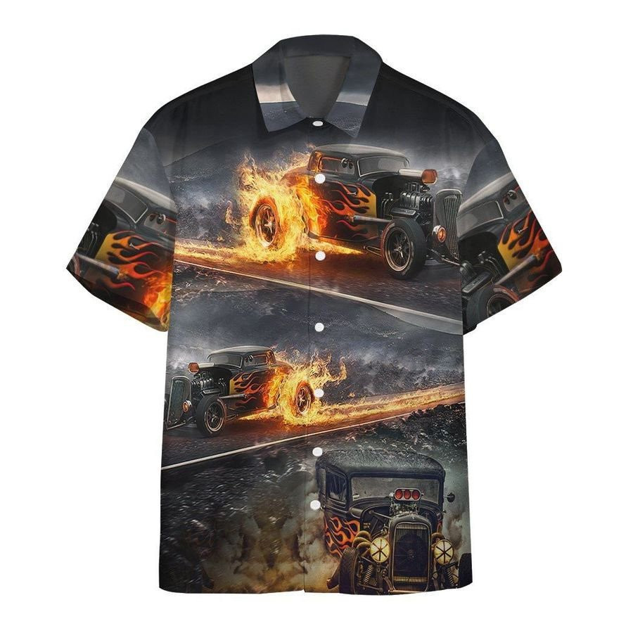 3D AOP Hot Rod What A Ride Custom Short Sleeve Shirt Summer Aloha Shirt