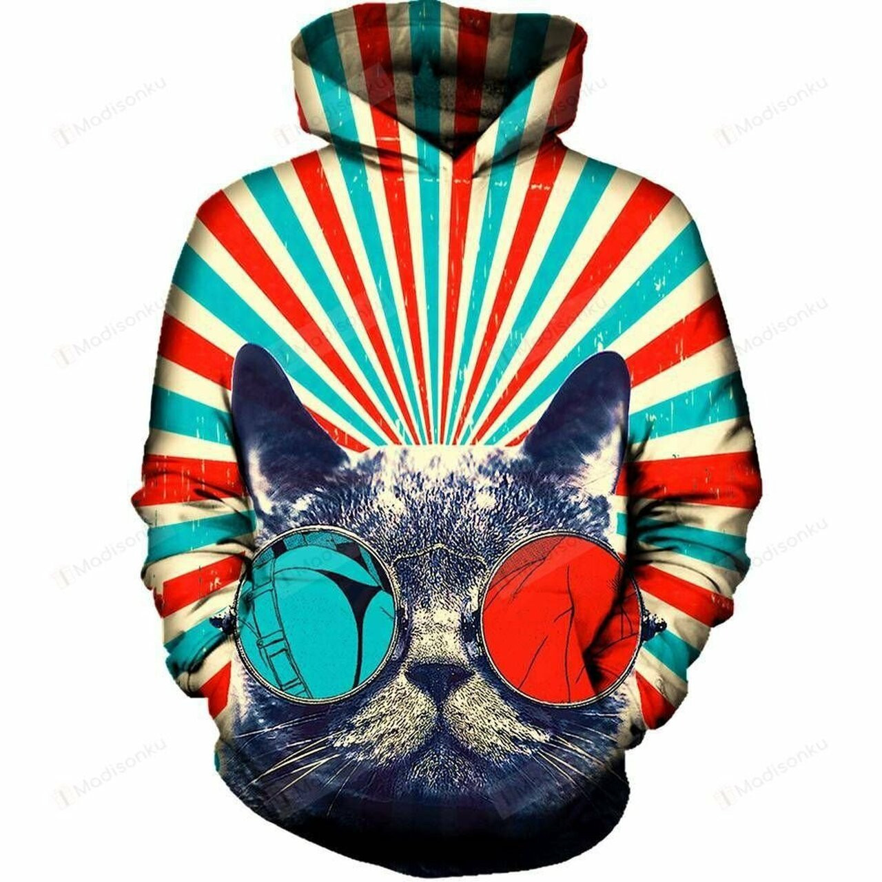 3d Cat 3d All Over Printed Hoodie, Zip-up Hoodie