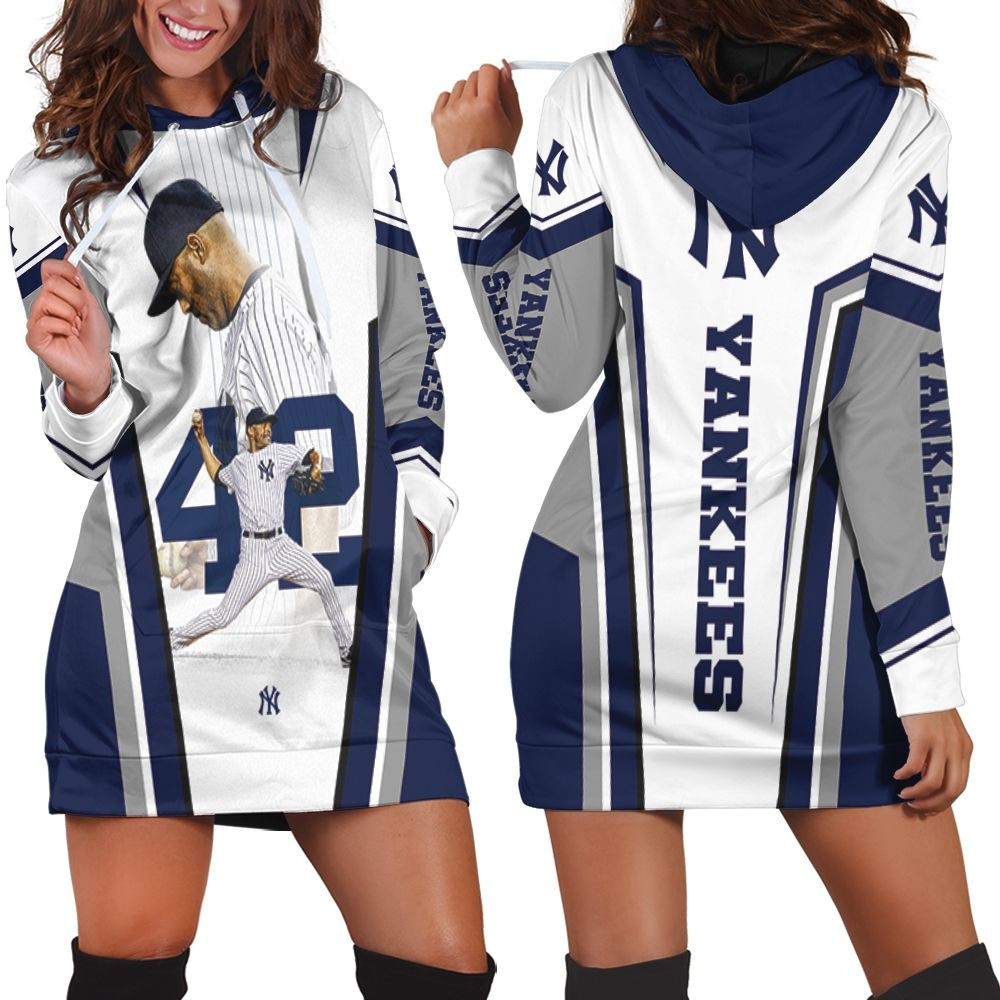 42 New York Yankees Mariano Rivera Hoodie Dress Sweater Dress Sweatshirt Dress