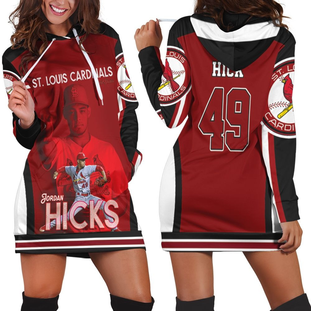 49 Hick St Louis Cardinals Hoodie Dress Sweater Dress Sweatshirt Dress