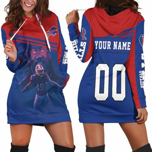 49 Tremaine Edmunds 49 Buffalo Bills Great Player 2020 Nfl Personalized Hoodie Dress Sweater Dress Sweatshirt Dress
