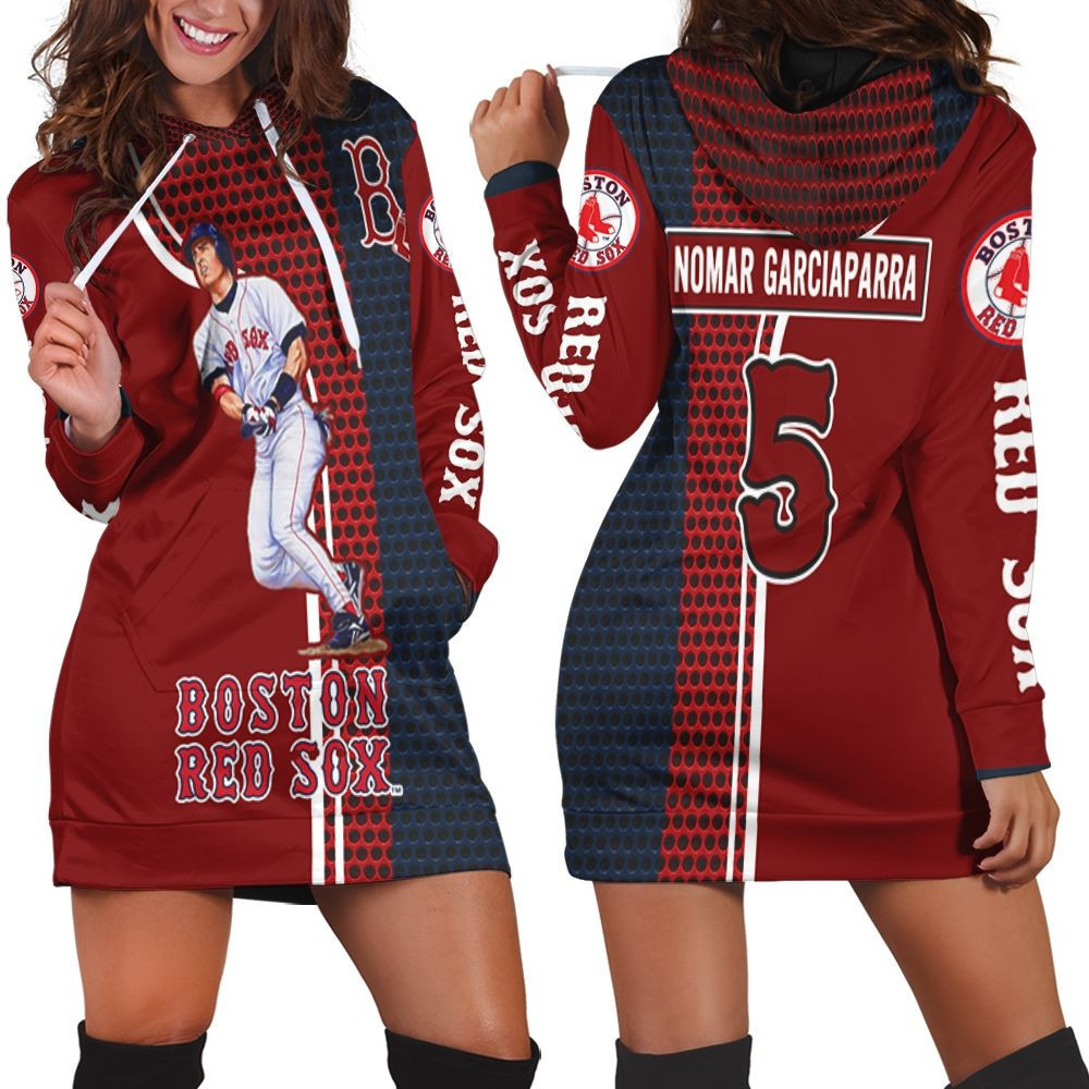 5 Nomar Garciaparra Boston Red Sox Hoodie Dress Sweater Dress Sweatshirt Dress