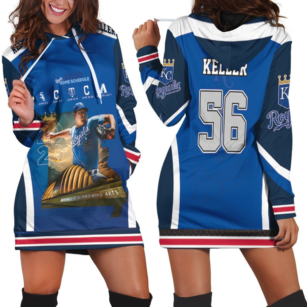 56 Brad Keller Kansas City Royals City Hoodie Dress Sweater Dress Sweatshirt Dress