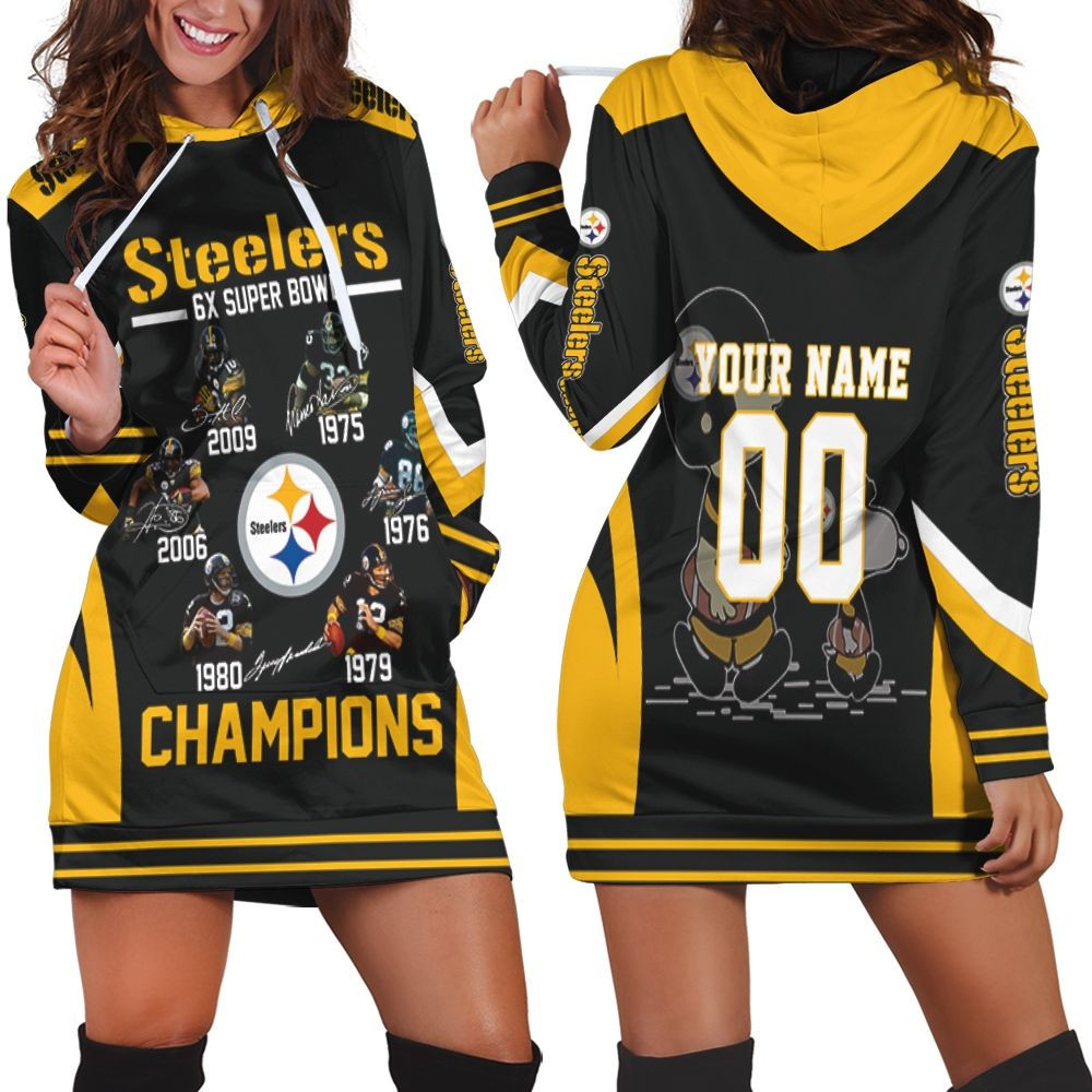 6x Super Bowl Champions Pittsburgh Steelers Personalized 2020 Nfl Season Snoopy Vs Peanuts Personalized Hoodie Dress Sweater Dress Sweatshirt Dress