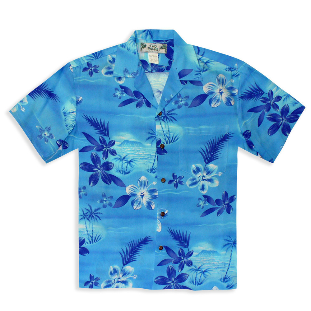 80s Floral Palm Hawaiian Shirt for Men and Women