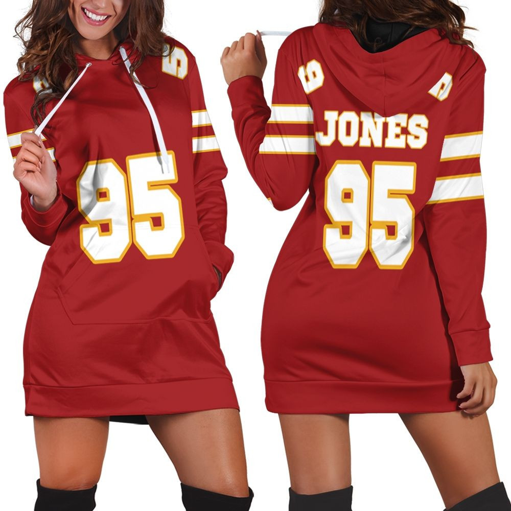 95 Chris Jones Kannas City Jersey Inspired Style Hoodie Dress Sweater Dress Sweatshirt Dress