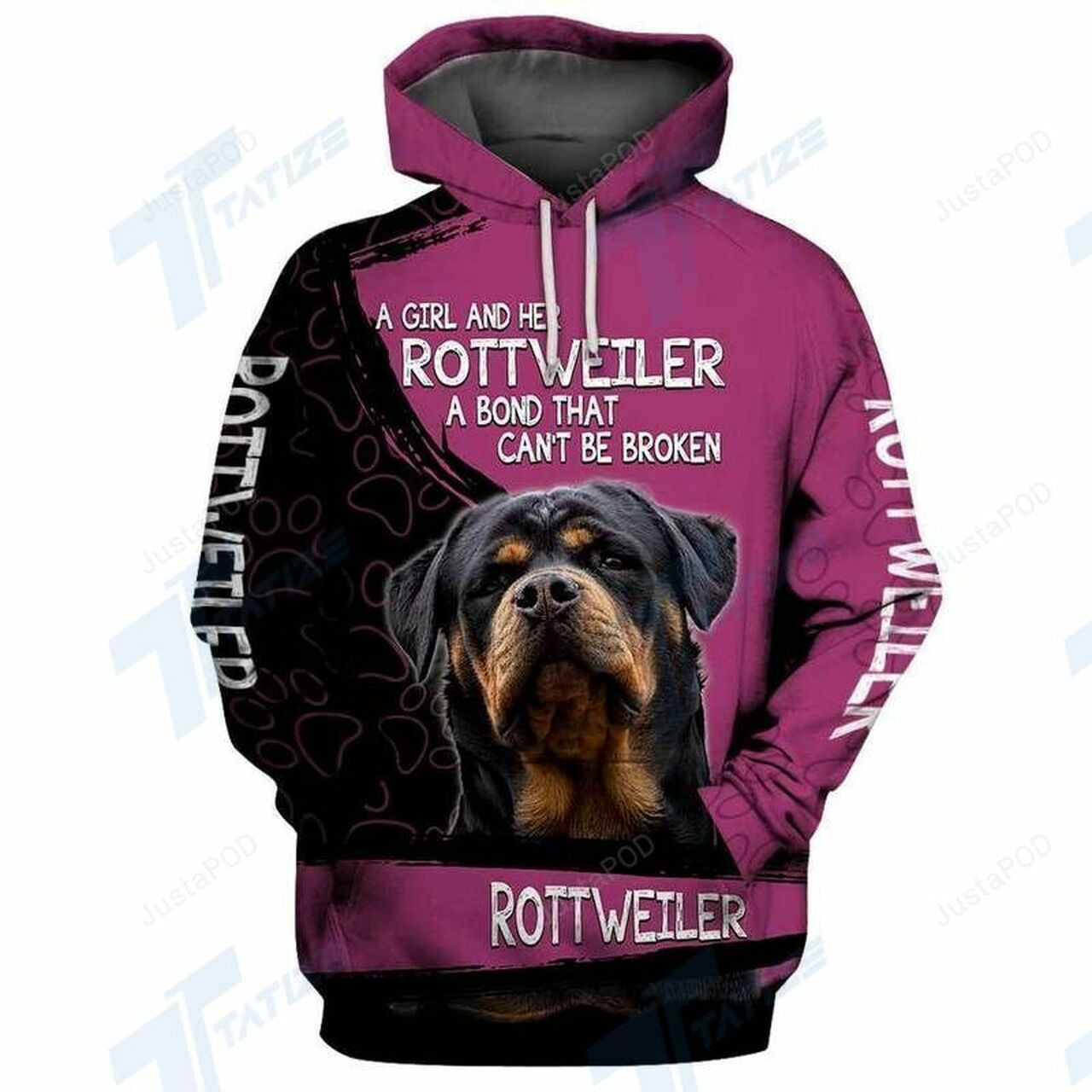 A Girl And Her Rotteweiler A Bond That Cant Be Broken 3d All Over Print Hoodie