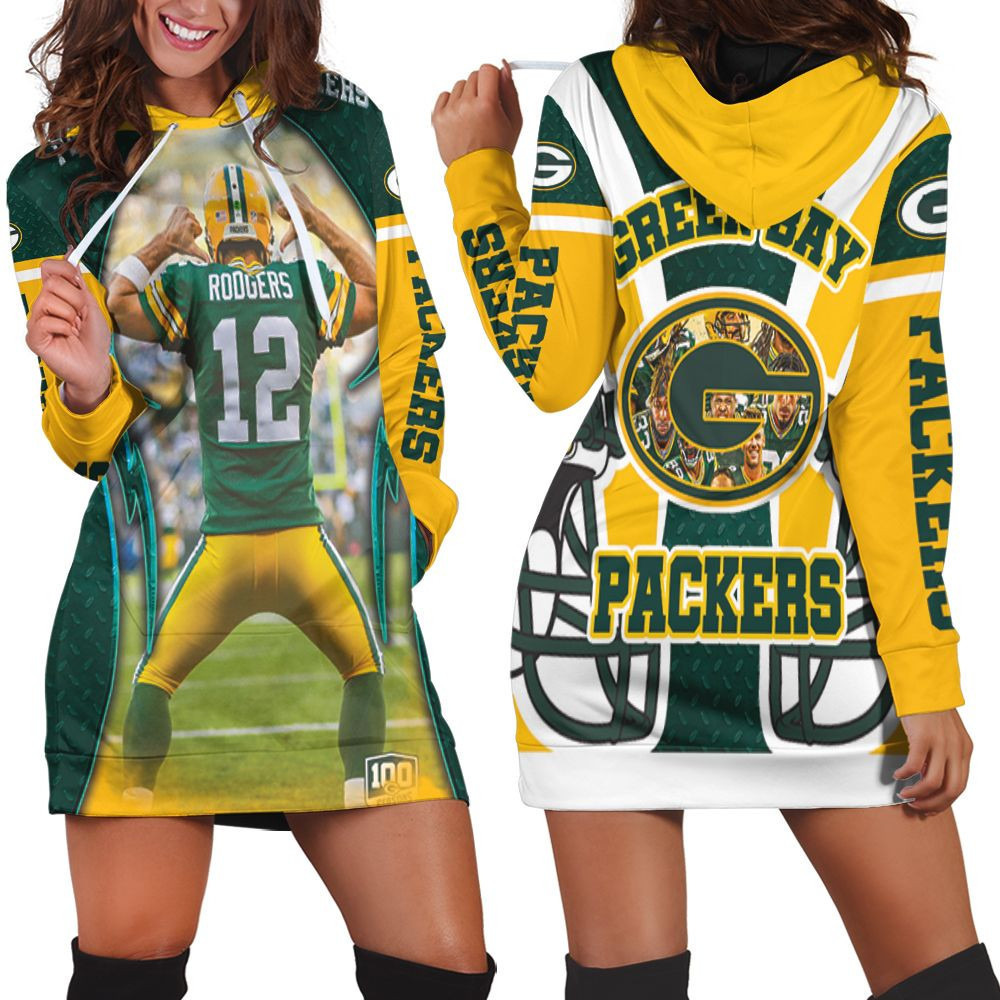 Aaron Charles Rodgers 12 Green Bay Packers Nfc North Division Champions Super Bowl 2021 Hoodie Dress Sweater Dress Sweatshirt Dress