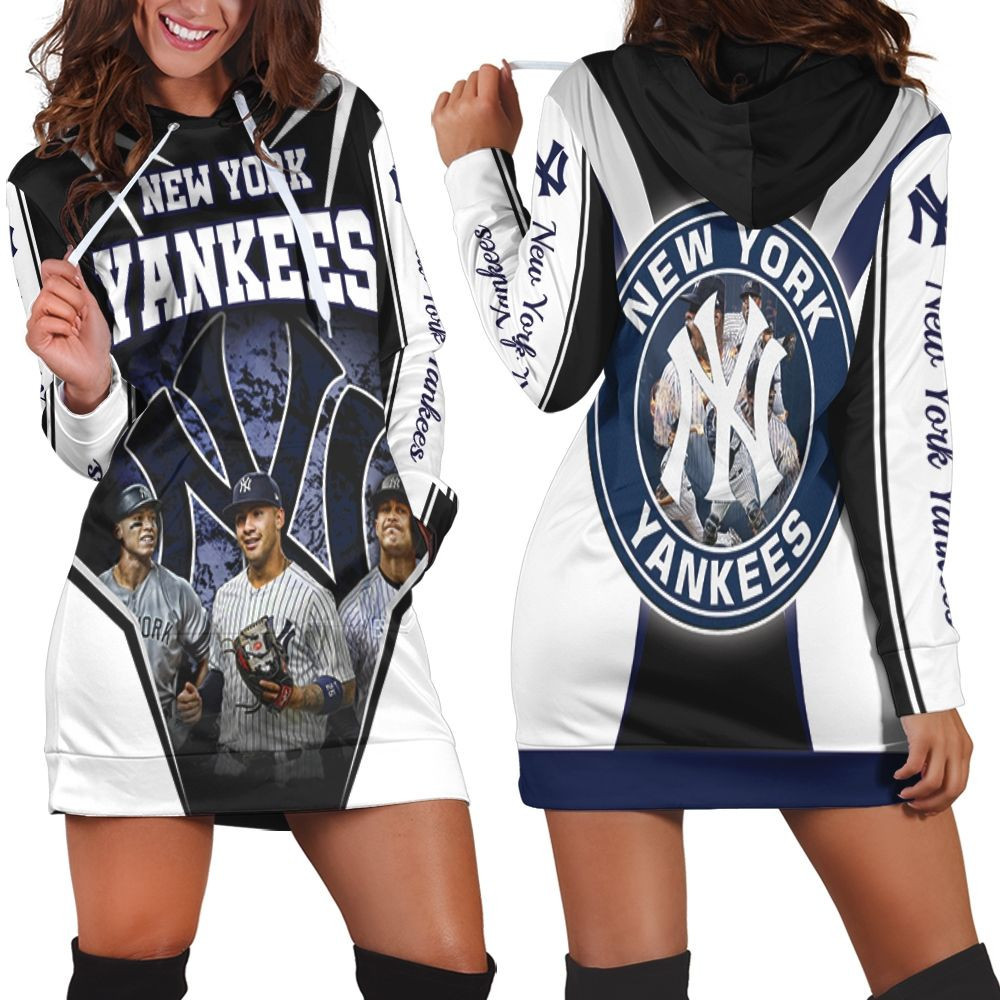 Aaron Judge Gleyber Torres Giancarlo Stanton For New York Yankees Fan Hoodie Dress Sweater Dress Sweatshirt Dress