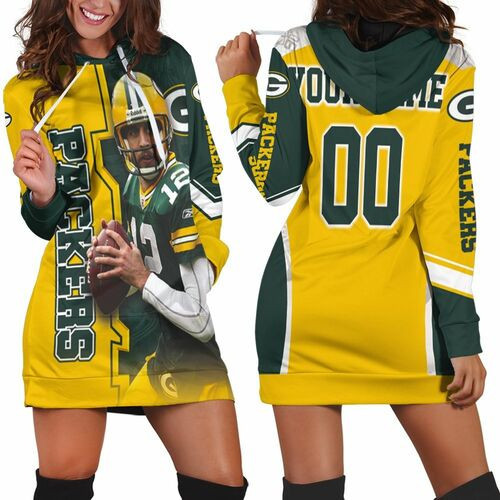 Aaron Rodgers 12 Green Bay Packers Nfl 2020 Season Champion Thanks Super Bowl Personalized Hoodie Dress Sweater Dress Sweatshirt Dress