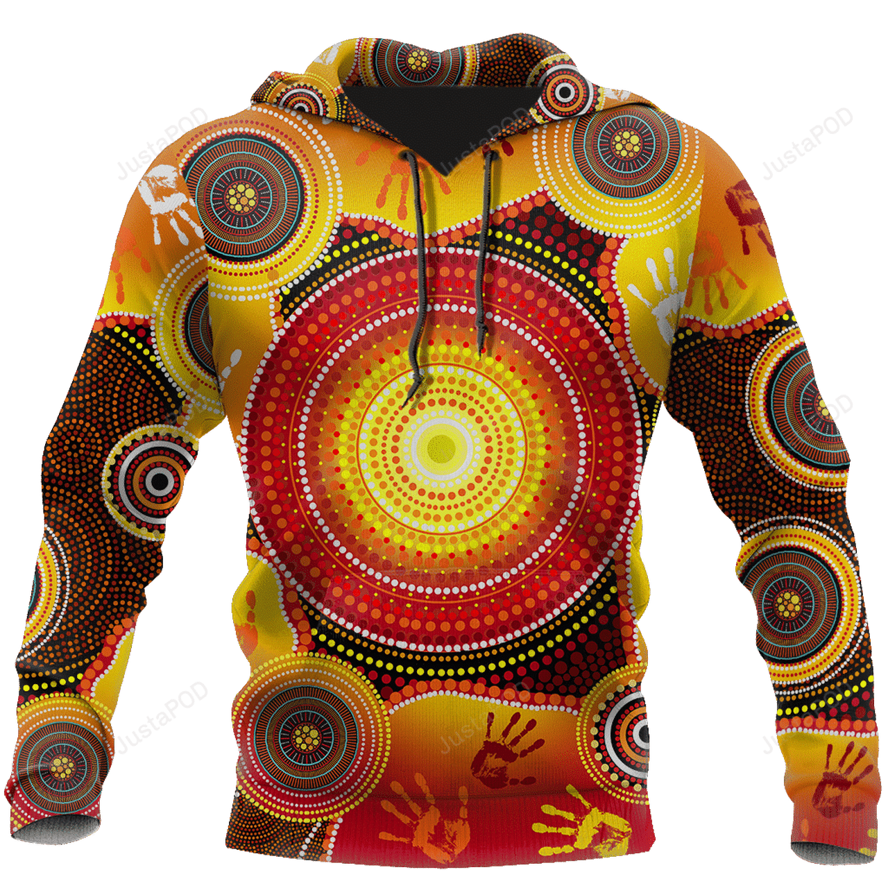 Aboriginal Art Handprint Dot Art Circles 3d All Over Print Hoodie