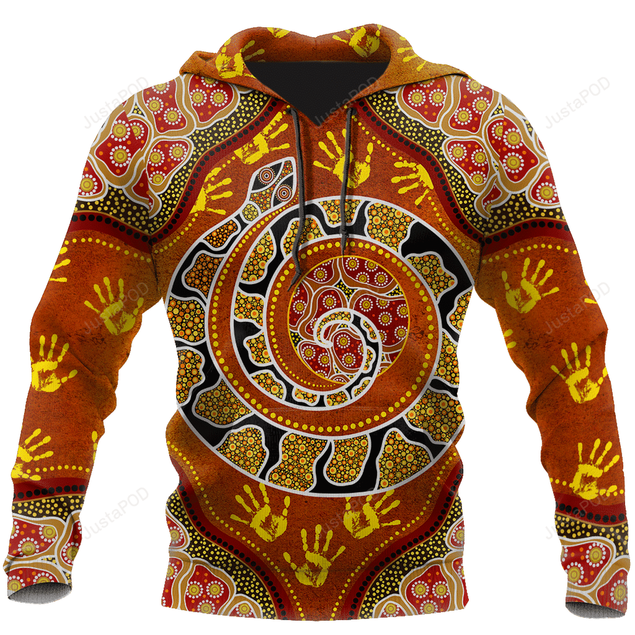 Aboriginal Art Python Snake Handprint 3d All Over Print Hoodie