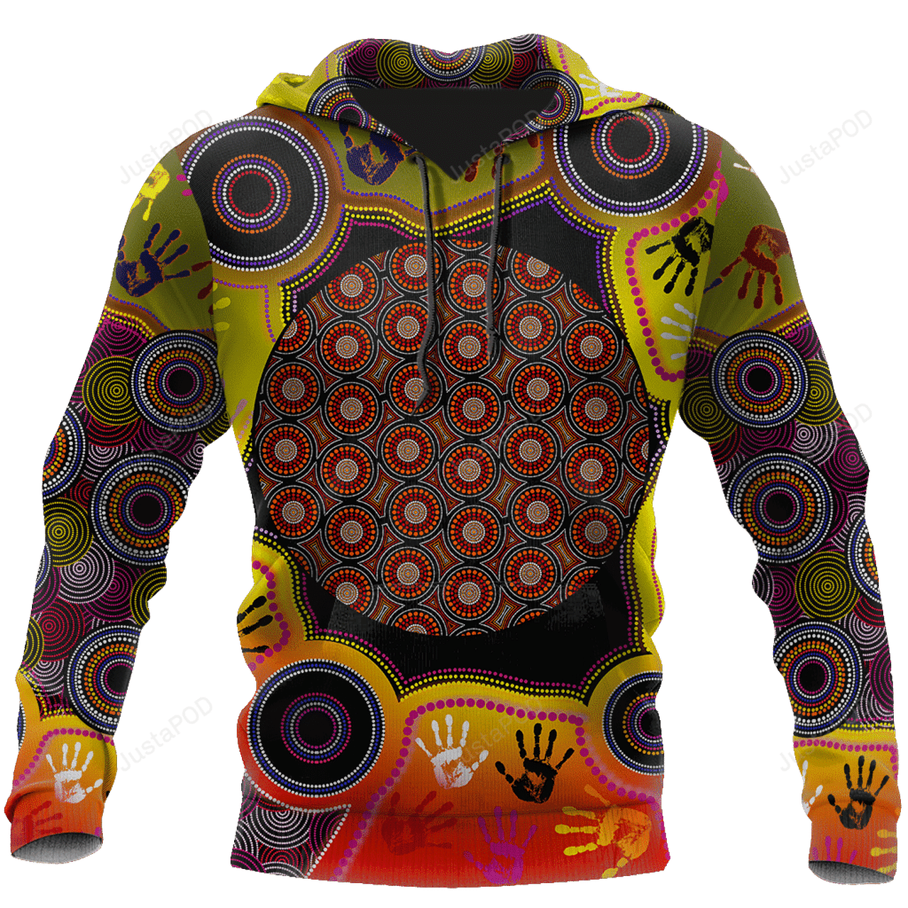 Aboriginal Dot Art Circles Handprint 3d All Over Print Hoodie