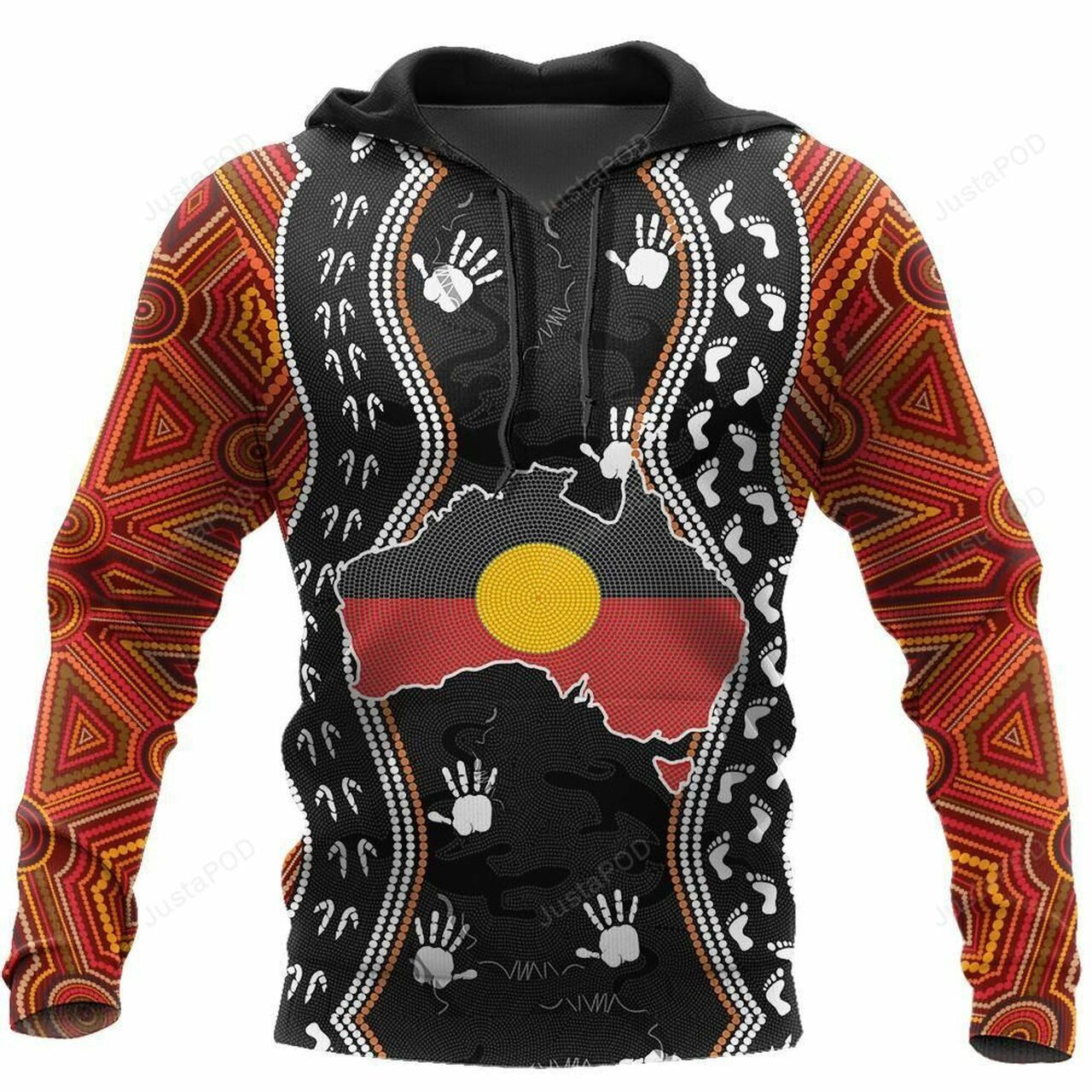 Aboriginal Flag Handprint 3d All Over Print Hoodie