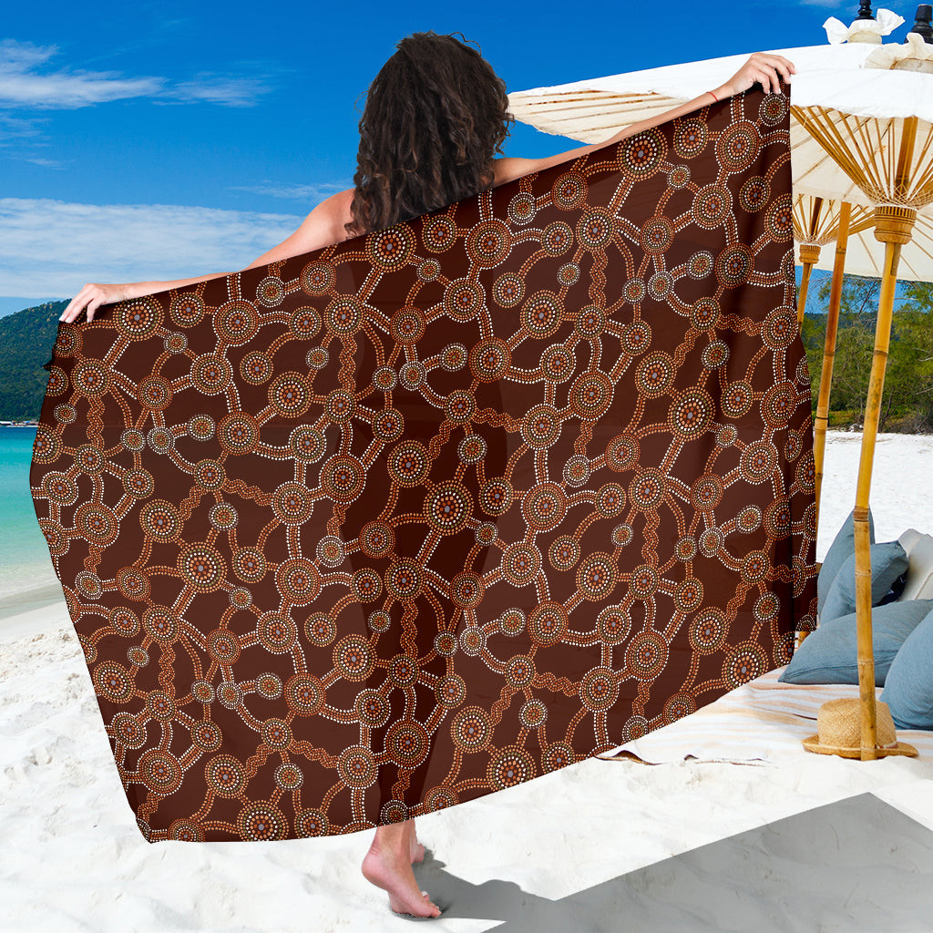 Aboriginal Pattern Print Sarong Cover Up Aboriginal Pareo Wrap Skirt Dress