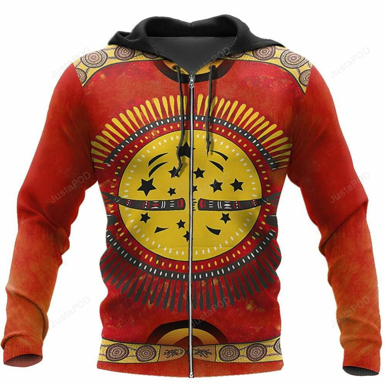 Aboriginal Sun And Boomerang 3d All Over Print Hoodie