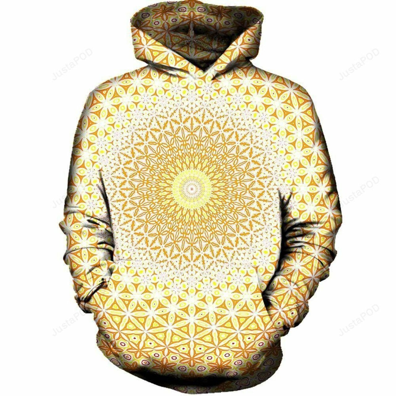 Abstract Flower Yellow 3d All Over Printed Hoodie