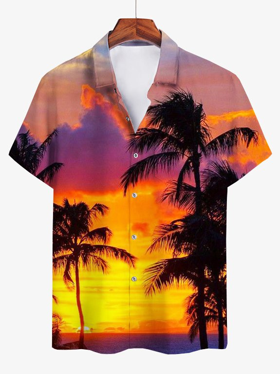 Abstract Square Neck Shirts  Tops Hawaiian Shirt for Men Women