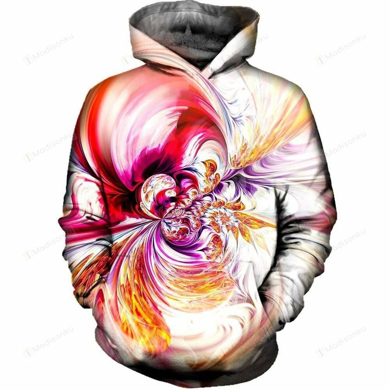 Abstract Waves 3d All Over Printed Hoodie