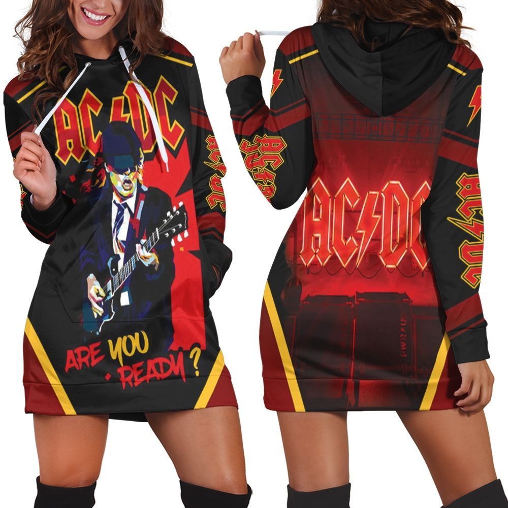 Acdc Angus Young Are You Ready Popart Hoodie Dress Sweater Dress Sweatshirt Dress