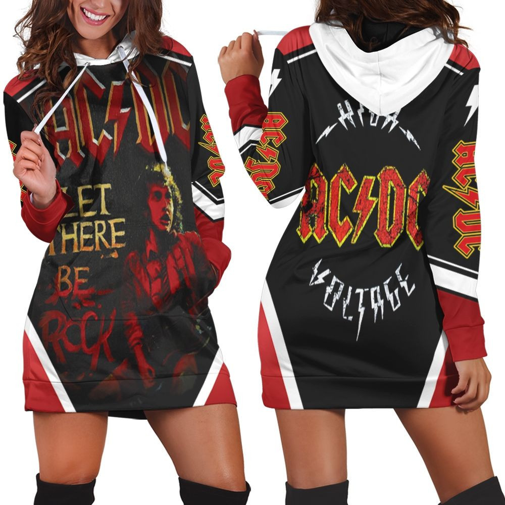 Acdc Angus Young Let There Be Rock Hoodie Dress Sweater Dress Sweatshirt Dress