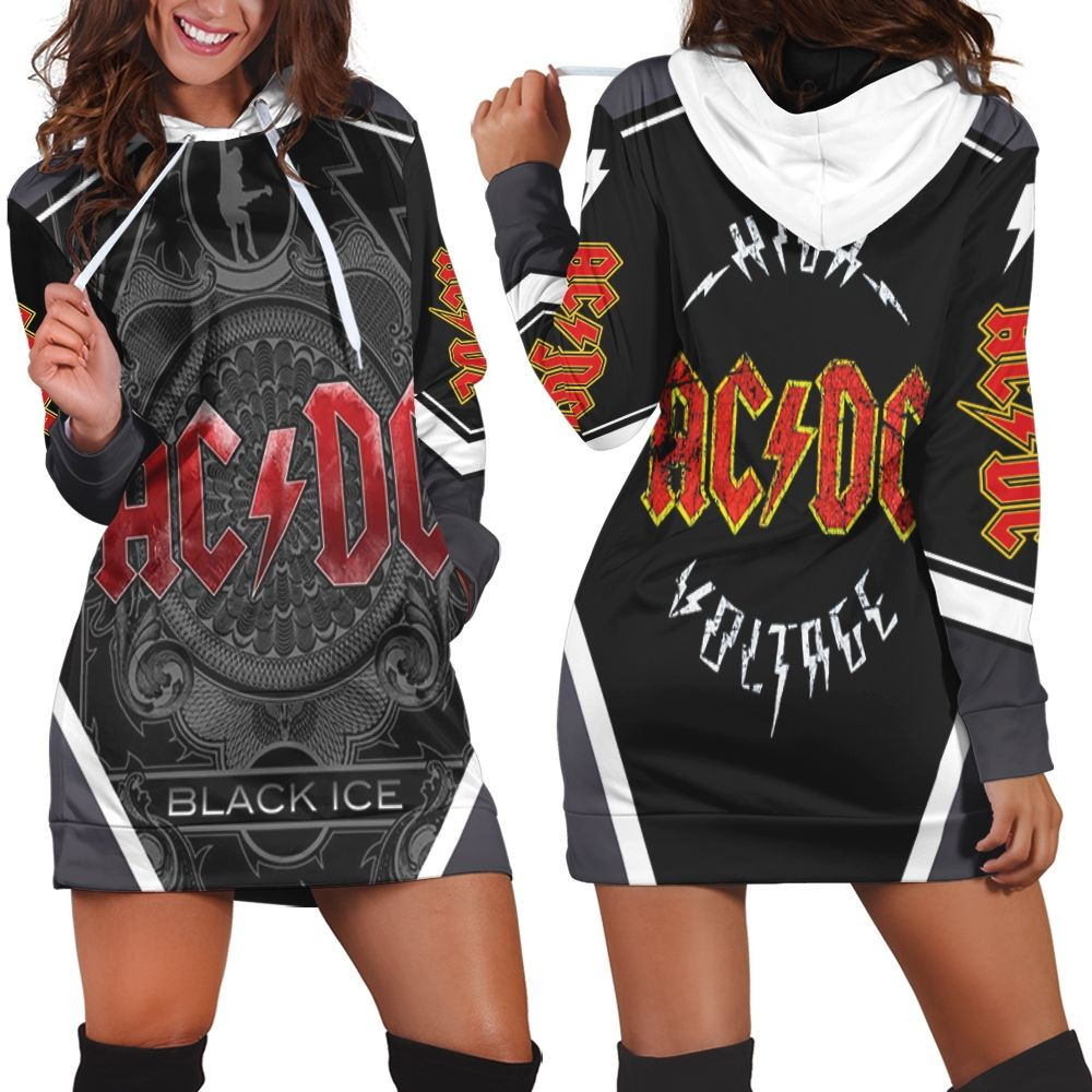 Acdc Black Ice Tour Hoodie Dress Sweater Dress Sweatshirt Dress