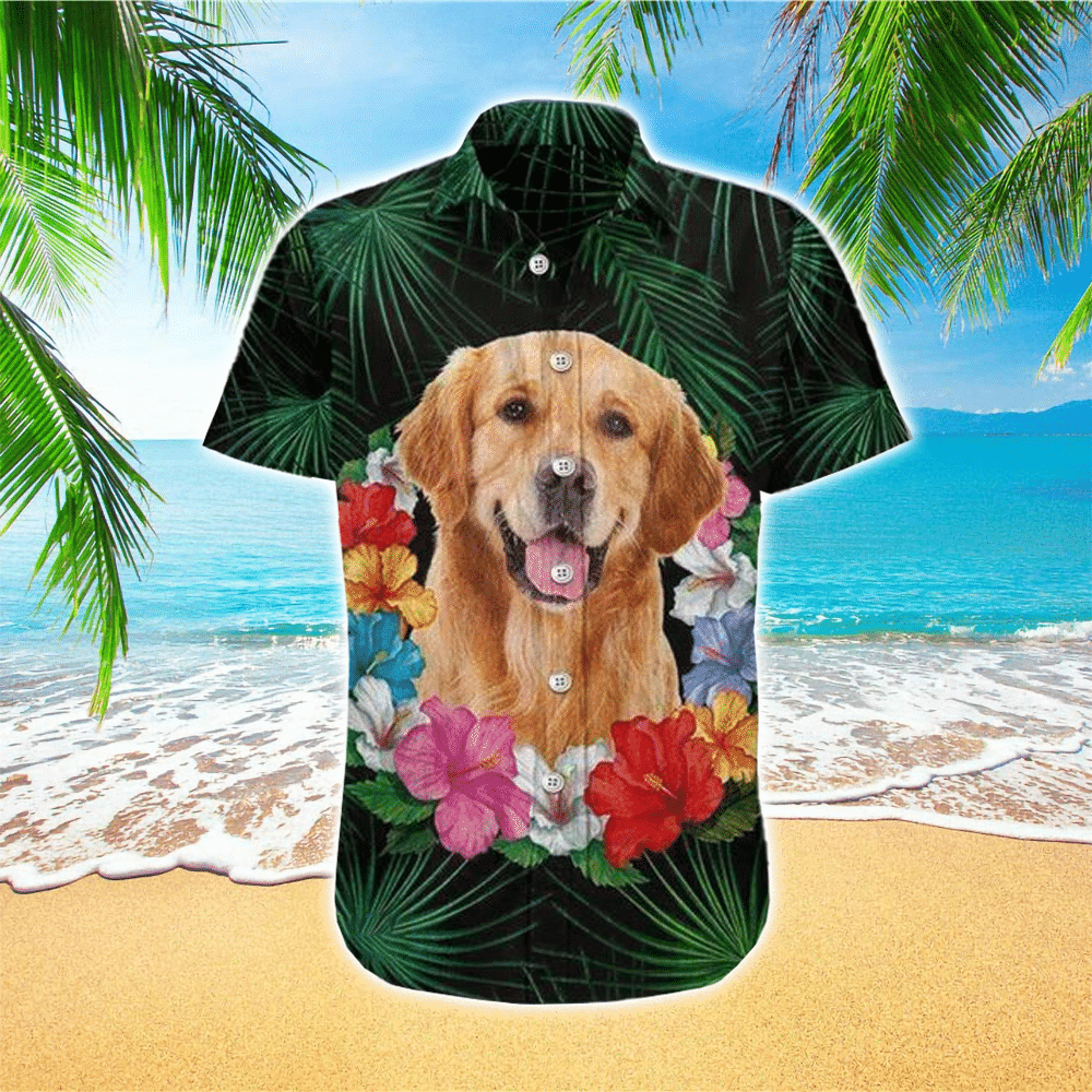 Adorable Golden Retriever Colorful Tropical Flower The Best Gift For Dog Lovers Hawaiian Shirt for Men and Women