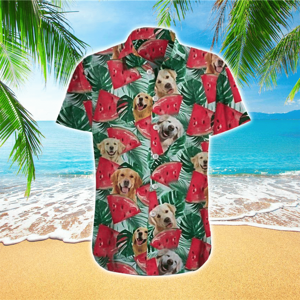 Adorable Golden Retriever Watermelon Vintage And Cute Beach The Best Gift For Dog Lovers Hawaiian Shirt for Men and Women