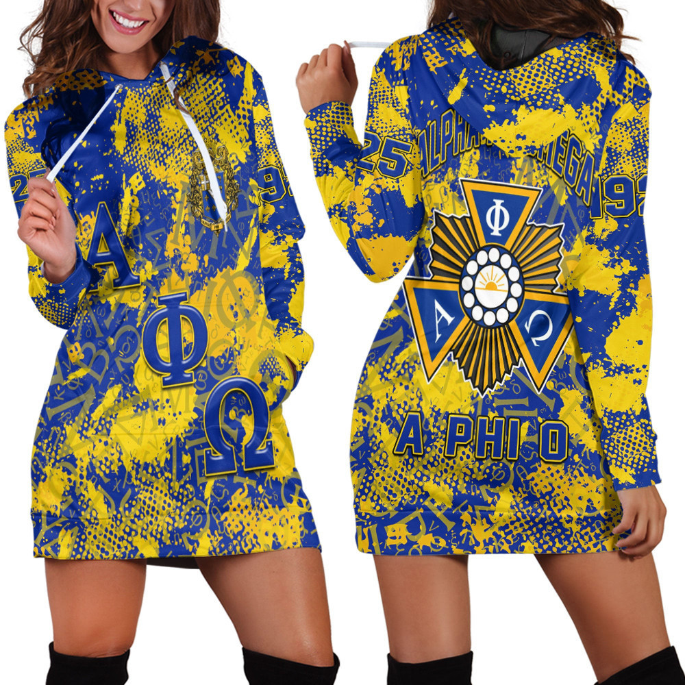 Africa Zone Clothing  Alpha Phi Omega Sport Style Hoodie Dress For Women