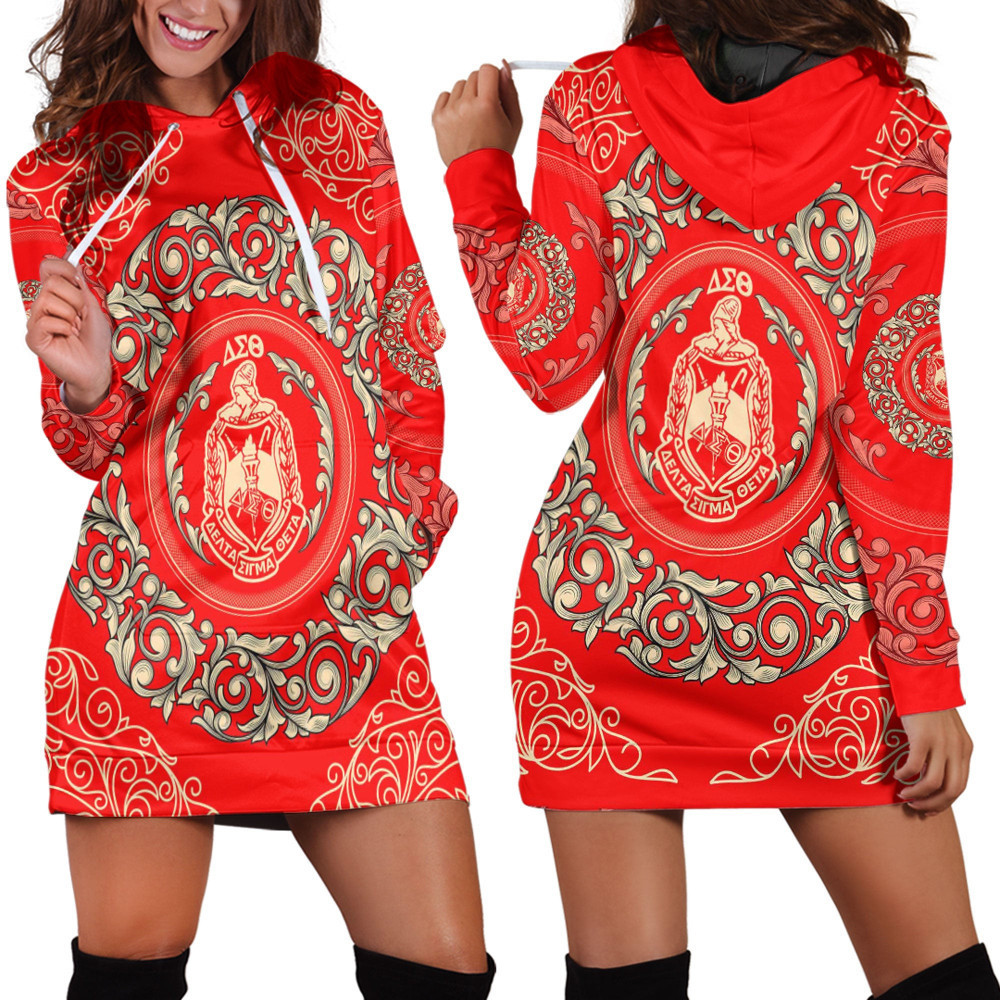 Africa Zone Clothing Delta Sigma Theta Sorority Hoodie Dress For Women