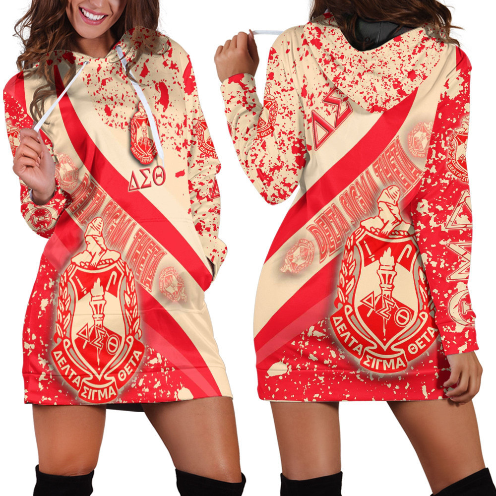 Africa Zone Clothing Delta Sigma Theta Special Hoodie Dress For Women