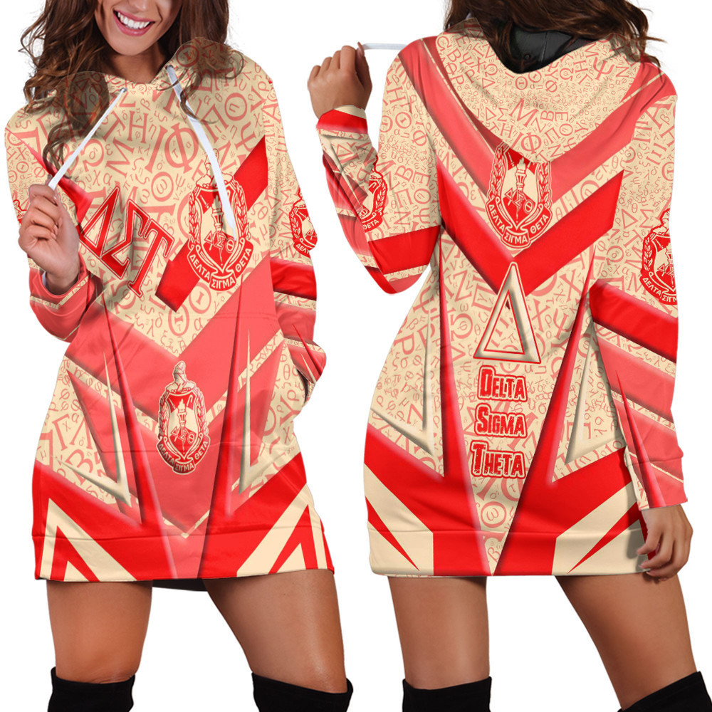 Africa Zone Clothing Delta Sigma Theta Sporty Style Hoodie Dress For Women